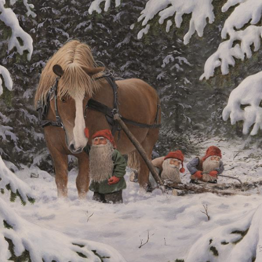 Tomtar med häst